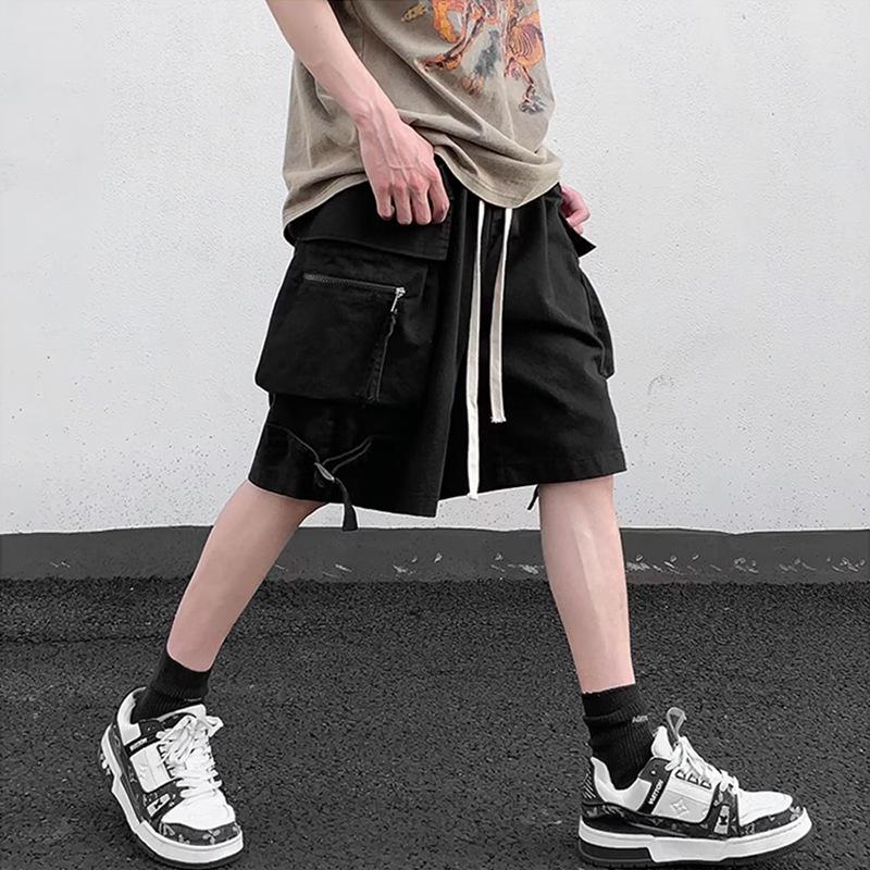 

Мужские летние дышащие шорты-карго с несколькими карманами - Модные, износостойкие, повседневные для пеших прогулок Large чёрный