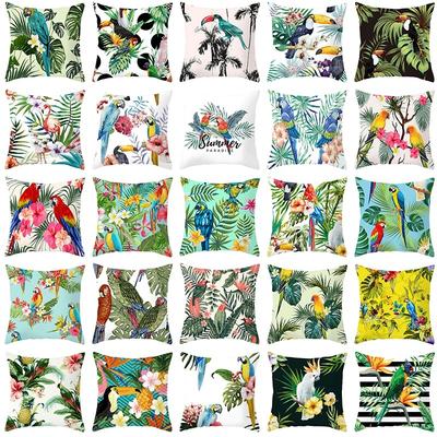 Federa per cuscino per divano, federa per cuscino stampata, Stile Tropicale, Animale, uccello, pappagallo, decorazione d'interni