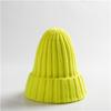 Trendy Autumn Winter Solid Edge Curl Woolen Knitted Skullies Beanies Unisex Ear Protection Warm Fitting Hood Hat
