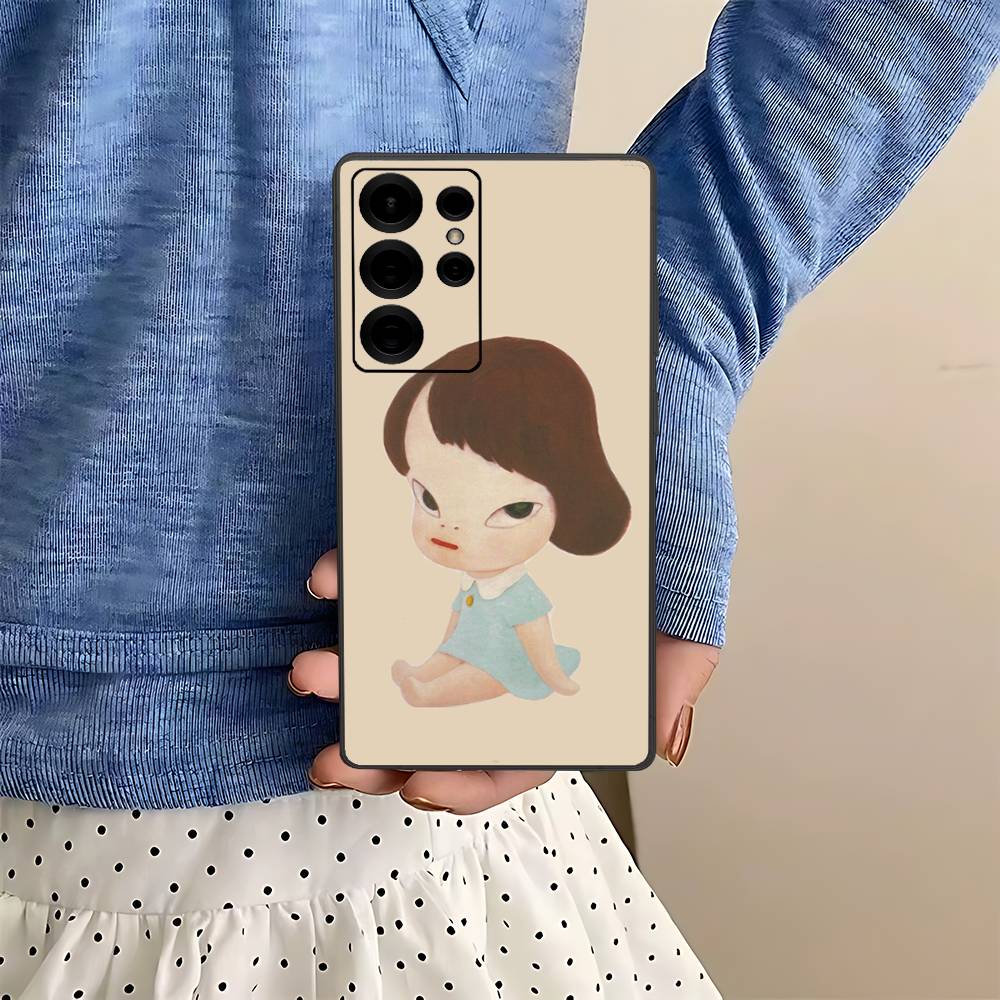 Contemporary Art Yoshitomo Nara Phone Case For Samsung S 24 Fe 25 Ultra Plus 20 Lite 21 30 22 23 24 22 Ultra 5G Fundas
