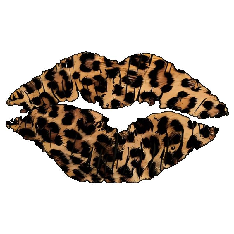 Oversized T Shirt Black Leopard Print Lips Design Casual Wear for Women Summer Fashion Statement Top