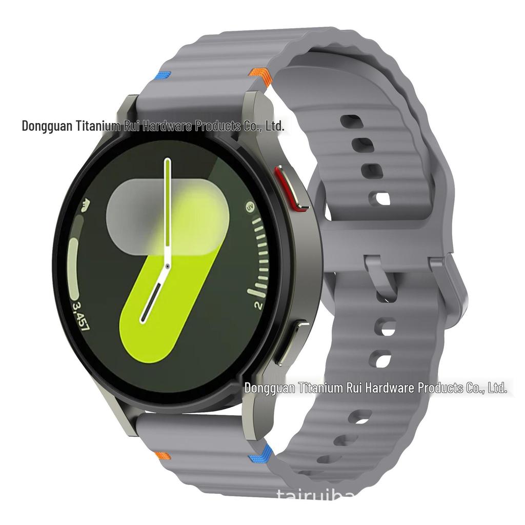 Silicone Quick Release Strap for Samsung Galaxy Watch 7/6/5/4 with Wave Stitching