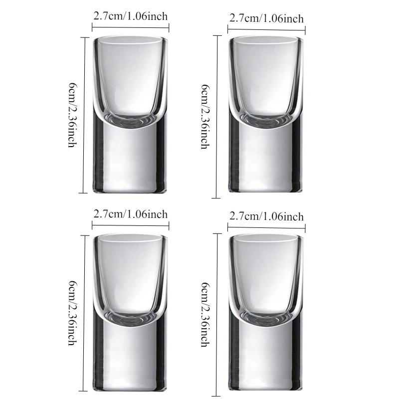 

4pcs Creative Shot Glass Luxury Wine Glasses Elegant Cocktail Glass Party Transparent Whiskey Cup Household Drinkware Cup Gift 4pcs