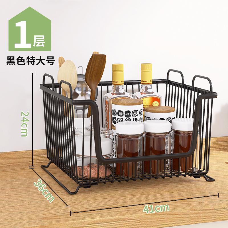 Household kitchen rack Large floor multi-layer stacked storage rack Movable fruit and vegetable rack