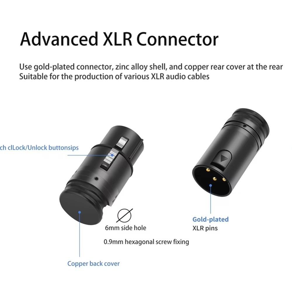 Black Metal Shell 3 Pin Audio Plug Gold Plated Contacts Right Angle XLR Adapter for Speaker System