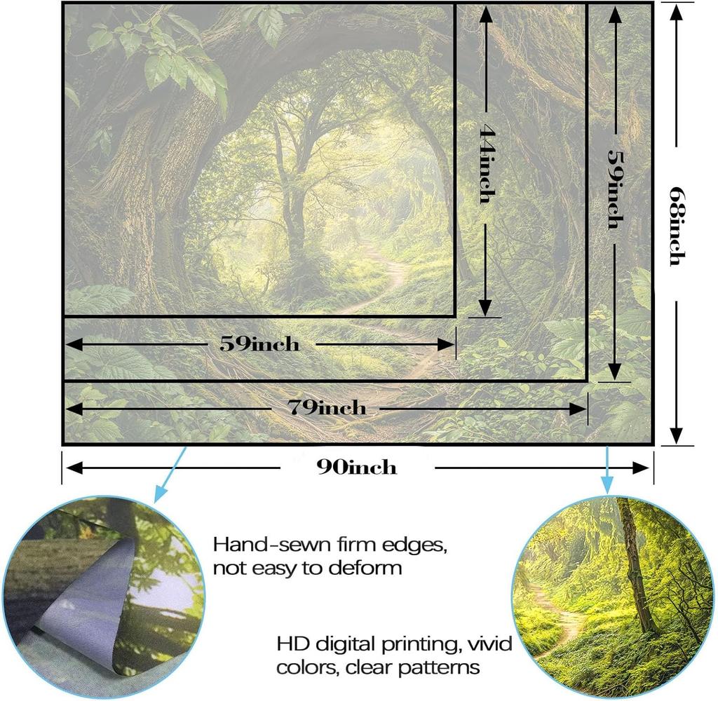 Kanuyee Forest Tapestry Green Landscape Wall Tapestry, Nature Tapestries for Bedroom Ceiling Tapestries Wall Hanging for Bedroom