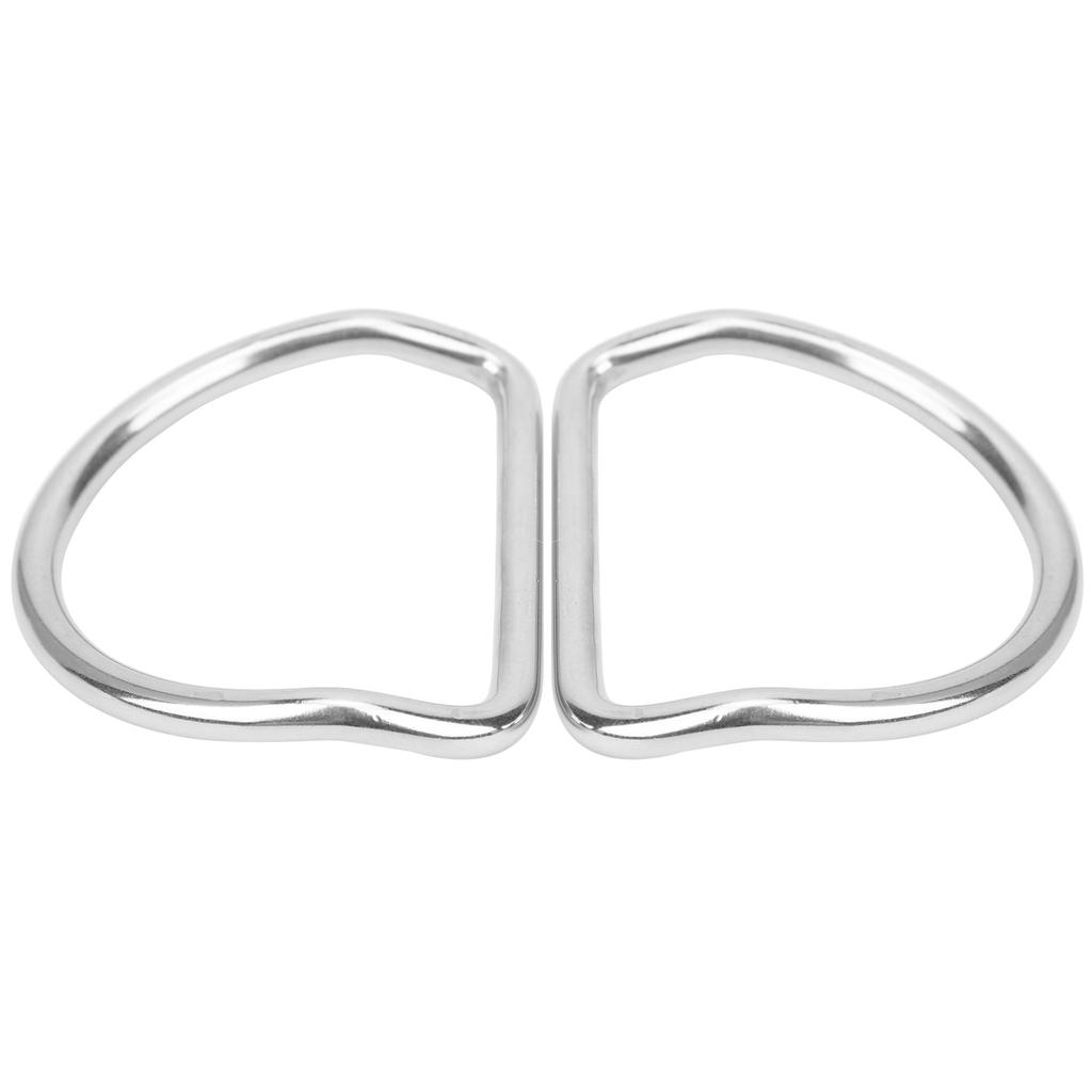 2 ks Potápěčské D-kroužky Ohnuté pro 5,08cm2,0in Popruh Zátěžový Pás Nerezová Ocel Outdoorové Aktivity