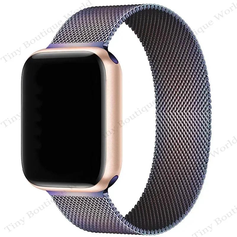 Magnetic Loop Strap For Apple watch Band 44mm 40mm 45mm 41mm 42mm 38mm Stainless Steel Bracelet iWatch Series Ultra 9 8 SE 7 6 5