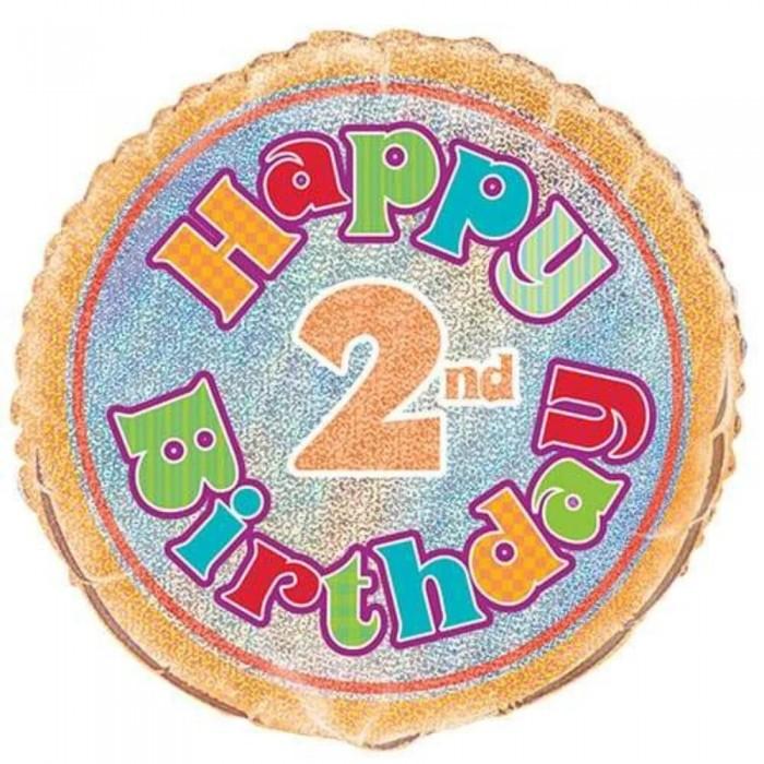 Unique Party Prism 2nd Birthday Foil Balloon One Size noir