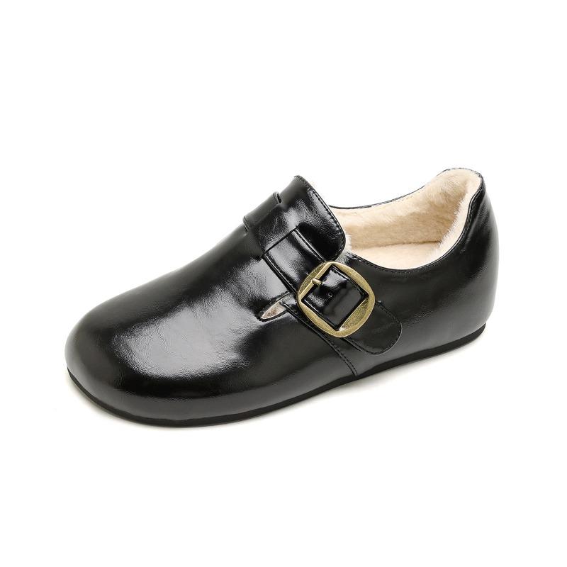Fashion Brand Winter Fur Shoes Women Loafers Warm Plush Flat Non-slip Ladies Cotton Shoes Brown Black Plus Size 42