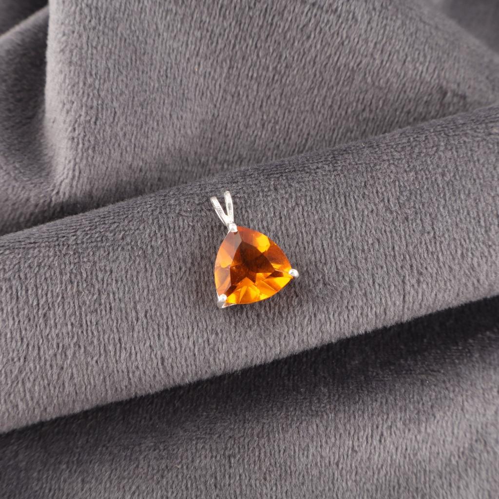 Cytryn Kamień Szlachetny Srebro Próby 925 Biżuteria Damska Wisiorek 0,58" Prezent Dla Panny Młodej CZP-15-9