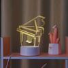 3D Piano Night Light: Decorate Your Space with Monochrome Warm Light - The Perfect Gift for Christmas or Halloween