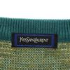 Yves Saint Laurent 90er Jahre Altes Geometrisches Muster Langarm V-Ausschnitt Pullover Damen Gebraucht