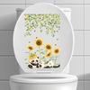 Toilet Sticker Creative Flower Pattern Toilet Lid Sticker Removable No Residue Wall Decals for Home Bathroom