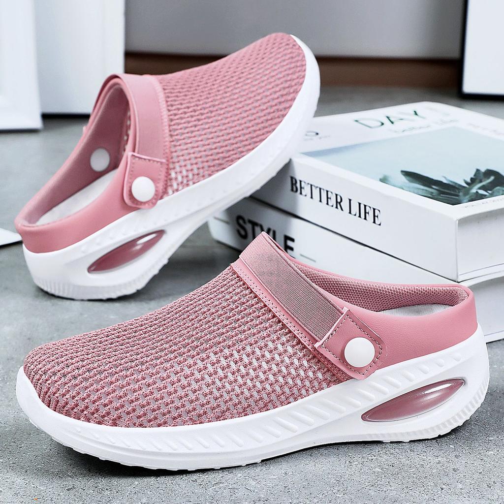 Shoes Women's shoes Versatile half tray breathable outside slippers fashionable mother shoes bag head light casual shoes