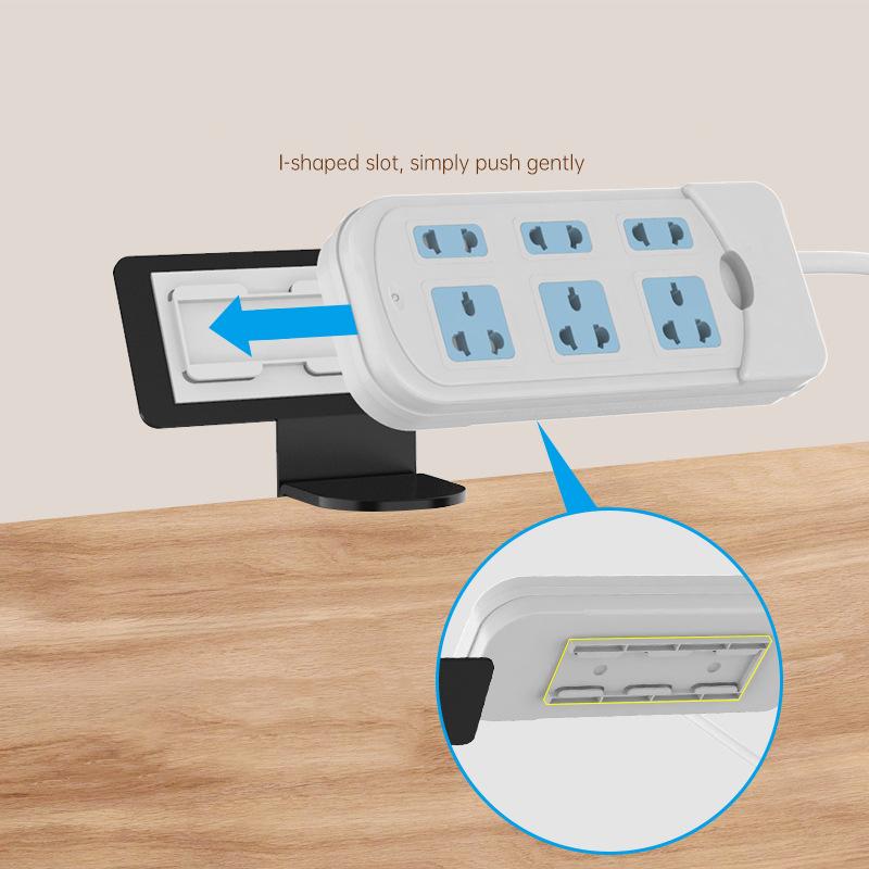 Under Desk Power Strip Holder – No-Drill Cable Management Tray for Outlet Fixing, Wire Organizing & Shelf Storage