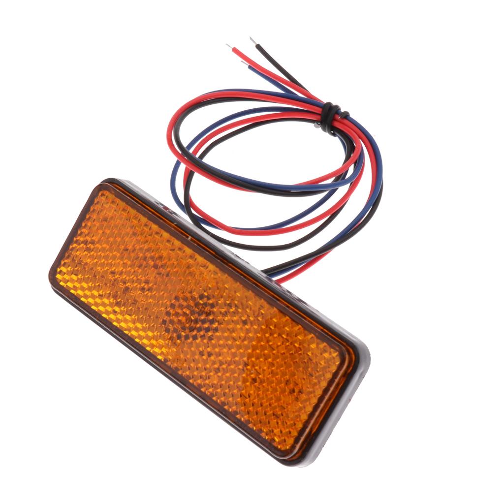 Car Motorcycle Pickup LED Reflector Brake Light Turn Signal Lamp Indicator Yellow/ Red/White