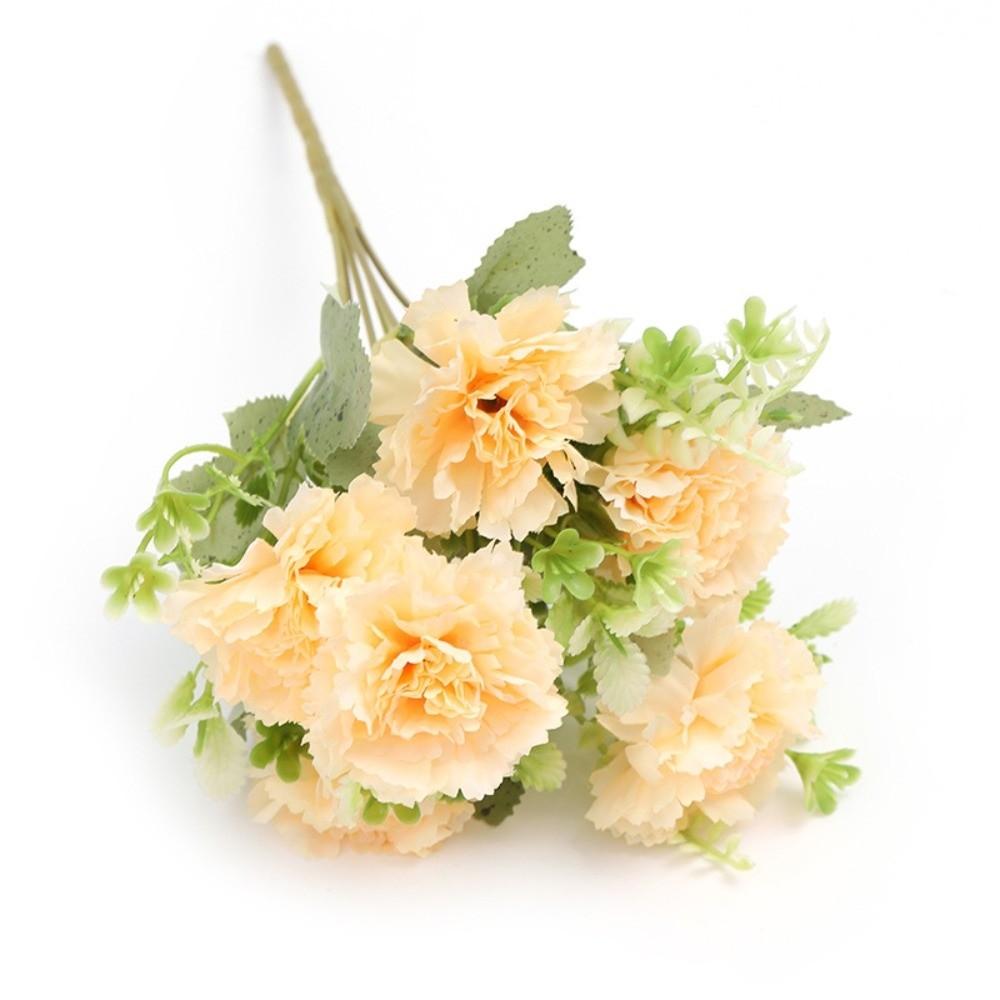 Silk Cloth Artificial Carnation Bouquet 6 Heads Photography Props Simulated Carnation Mother's Day Gifts Wedding Fake Flower