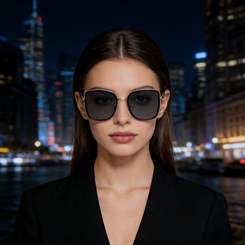 

New Large Frame Trendy Internet Famous Sunglasses for Women Sunglasses Driving Sunshade Sunglasses чёрный