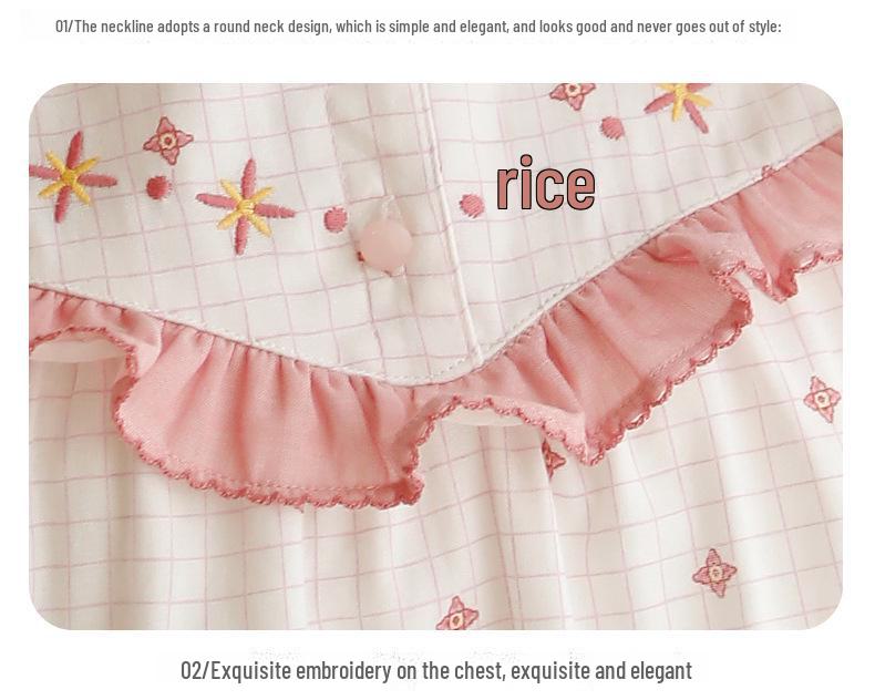 Women's Summer 2023 Pure Cotton Gauze Pajamas with Loose Five-Point Sleeves