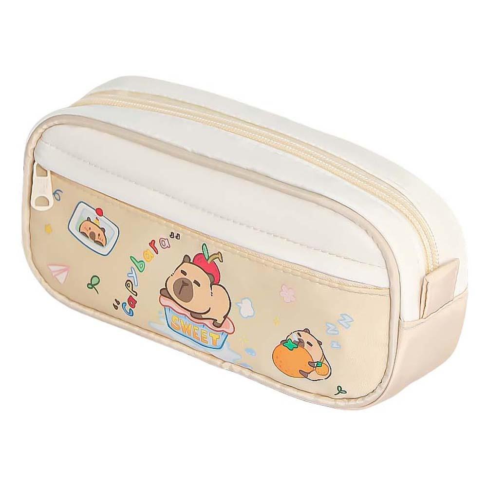 Large Capacity Capybara Stationery Bag Pencil Case Cartoon Pencil Bag  School