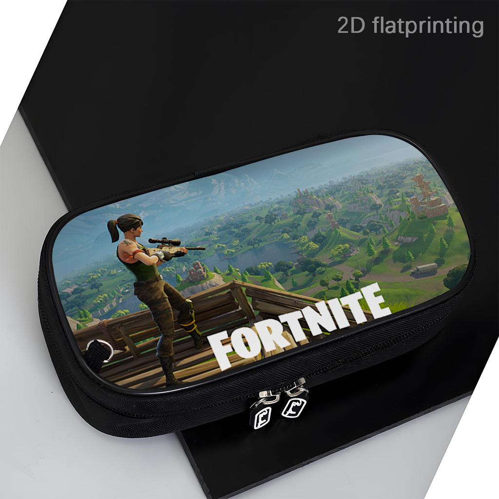 Fortnite Cartoon Multi-Function Pencil Case - Zipper Design, Large Capacity Storage, Multi-Compartment Organizer, Learning Gifts