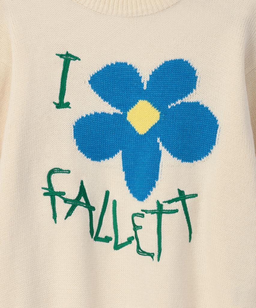 FALLETT Drawing Flower Knit Ivory
