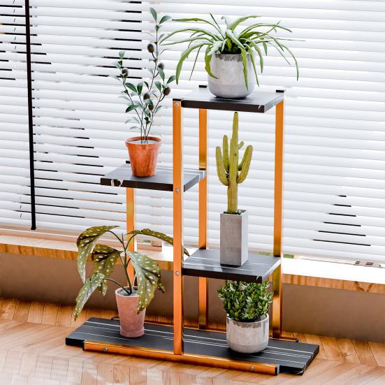 Pflanzenständer Indoor Etagen-Pflanzenständer für Zimmerpflanzen Mehrfacher Eck-Blumenständer für Wohnzimmer Mehrschichtiges Eisenkunst-Pflanzenregal