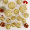Gold Ball Baubles Christmas Gold Glitter Iron Wire Ball Vintage Christmas Tree Decor Hanging Christmas Gift Wrap Embellishment