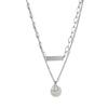 Portrait ins cold wind double-layer titanium steel necklace female ins hip-hop niche design sense collarbone chain 2024 new model