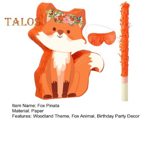 Fuchs Geburtstagsparty Pinata Waldthema Pinata mit Stock Augenbinde Konfetti für Tier Fuchs Themen Geburtstagsparty Baby Shower Deko