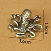 Pure Copper Octopus Statue Vintage Brass Lion Fox Figurines Desktop Feng Shui Ornament Miniatures Antique Tea Pet Crafts
