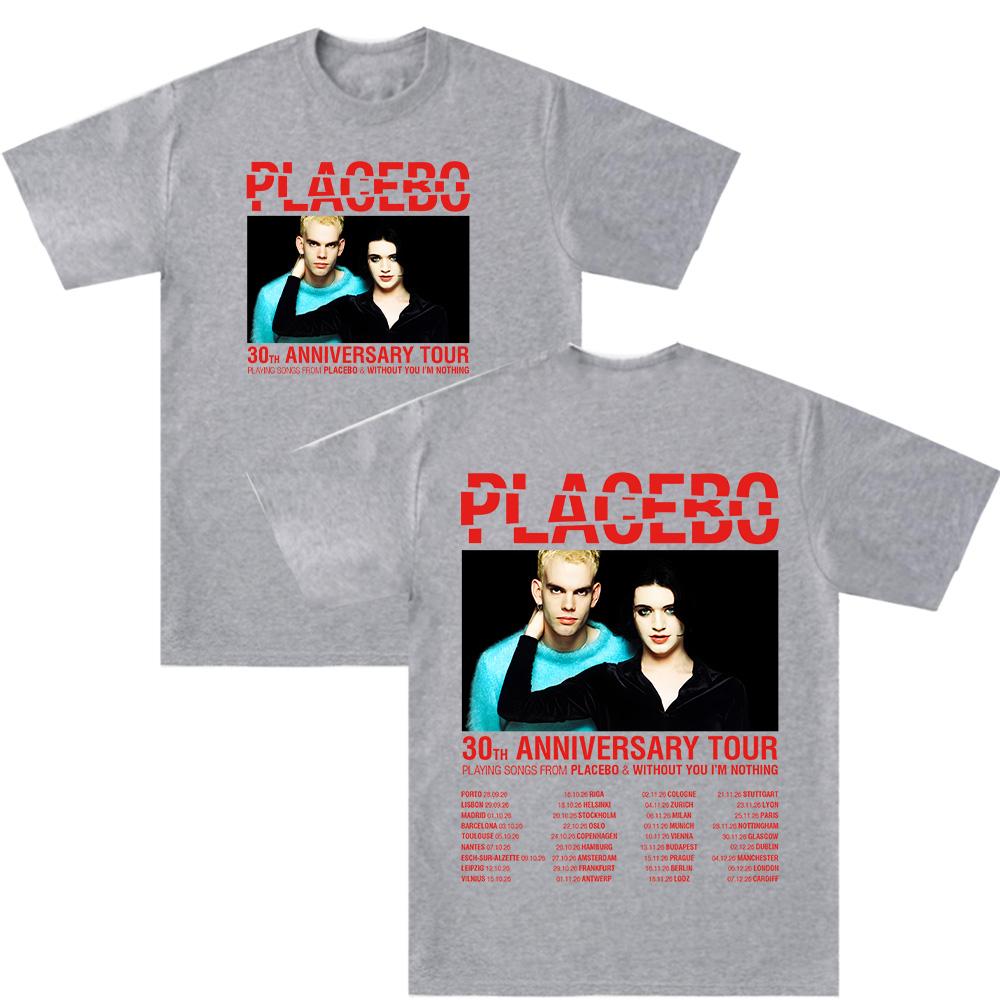 

Placebo 30th ANNIVERSARY TOUR Graphic T Shirts Harajuku Alternative Metal Rock Band Cotton Clothing Women Unisex Oneck Comfort Tee 4XL