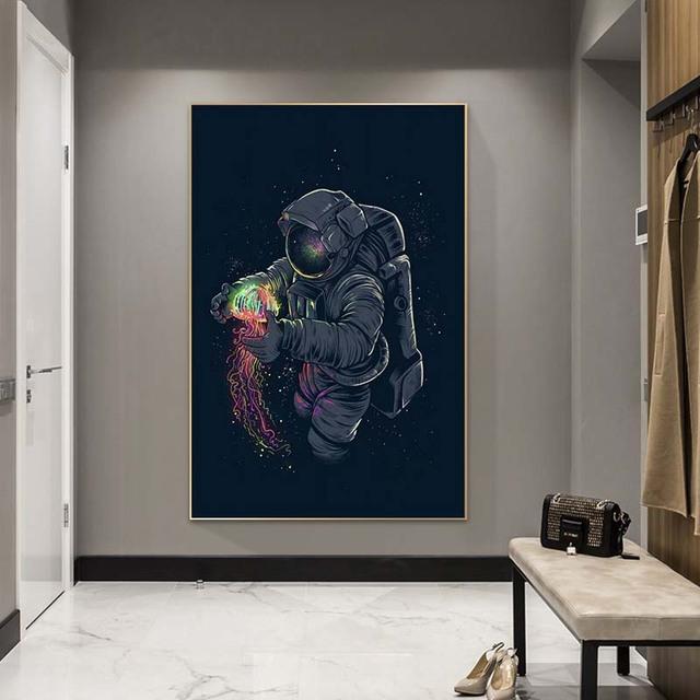 

Современный одинокий астронавт, сидящий в космосе, холст, живопись, постеры и принты, настенные художественные картины для декора гостиной, спальни 21*30cm