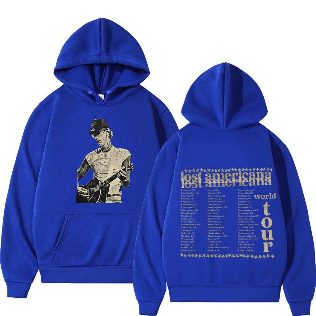 MGK Lost Americana Tour 2026 Print Hoodies Men Women Fashion Hip-hop Pullover Long Sleeves Casual Vintage Printed Sweatshirt