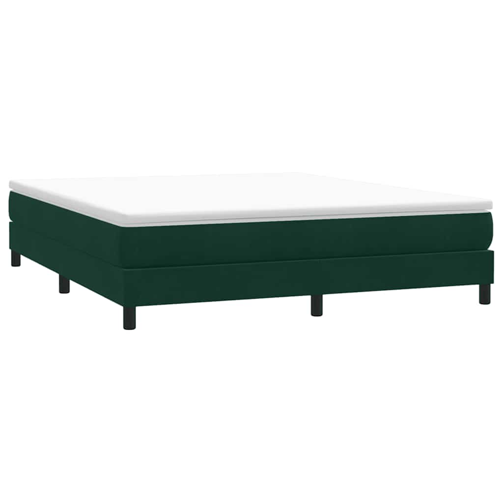 Box Spring Bed without Mattress Dark Green 180 x 220 cm Velvet