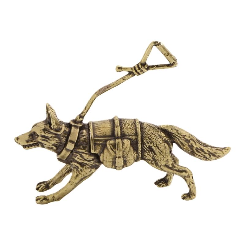 

Metal Polices Dog Figurines Animal Statues Dog Sculptures Collectibles Table Ornament for Office Home Desktop Decors