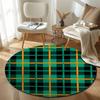 Classic Round Rainbow Multicolor Carpet, Non-Slip Floor Mat for Dining Room
