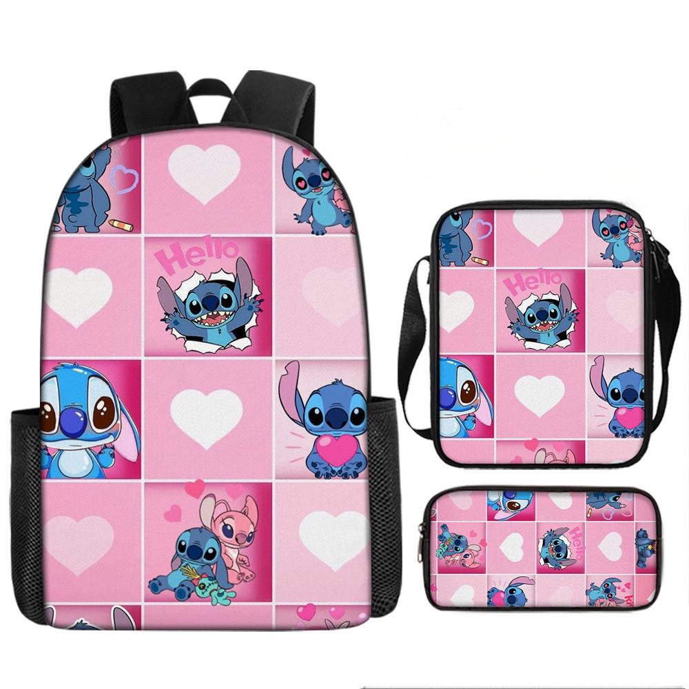 Stitch Backpack Cartoon Set With Lightweight Breathable For Students Elementary