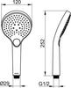 Hand Shower - KEUCO - IXMO 120 - Matte Black - 3 Spray Patterns - Anti-limescale