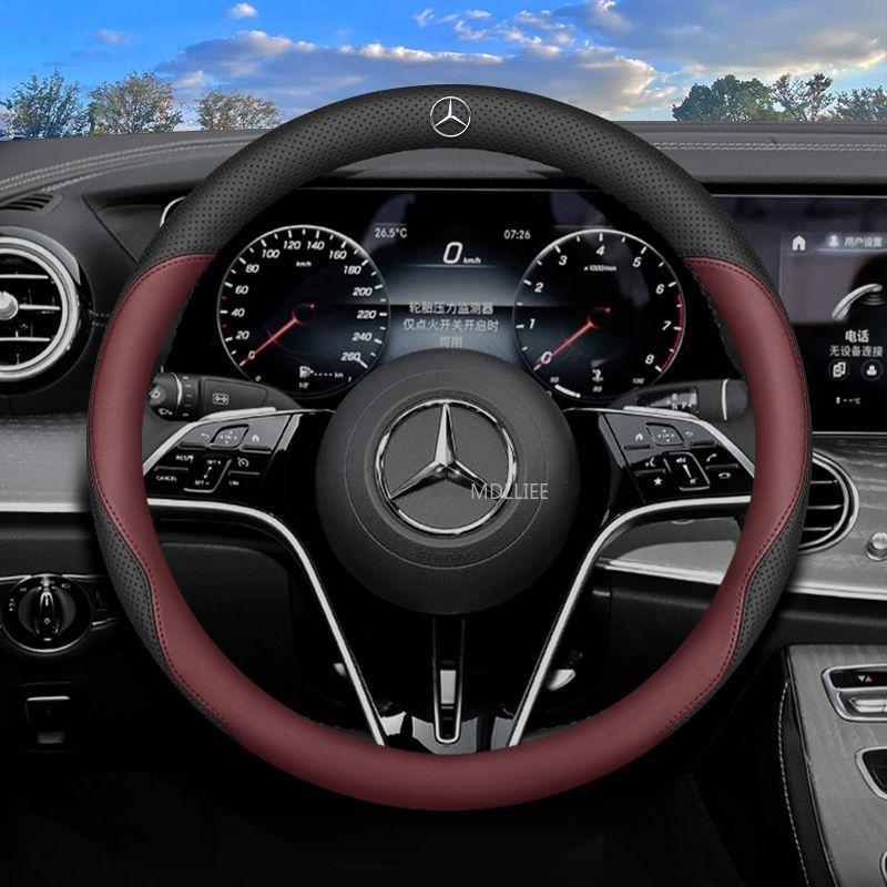 38CM Car Steering Wheel Leather Cover Auto Interior Accessories For Mercedes Benz AMG GLE GLS CLA CLE GLC CLS GLA W223 W213 W206