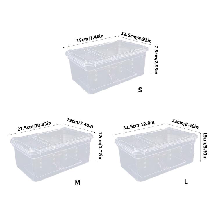 Plastic Lizards Keeper Tanks Observation Panel Breathable Design Stackable Enclosure