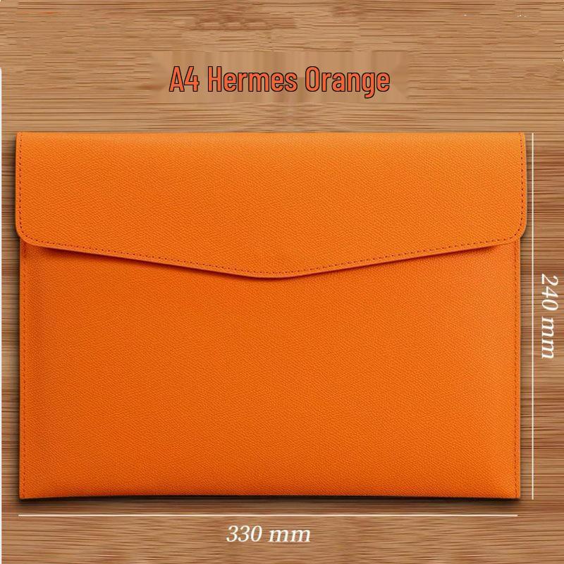 Large Leather A4 Document Folder with Customizable Logo