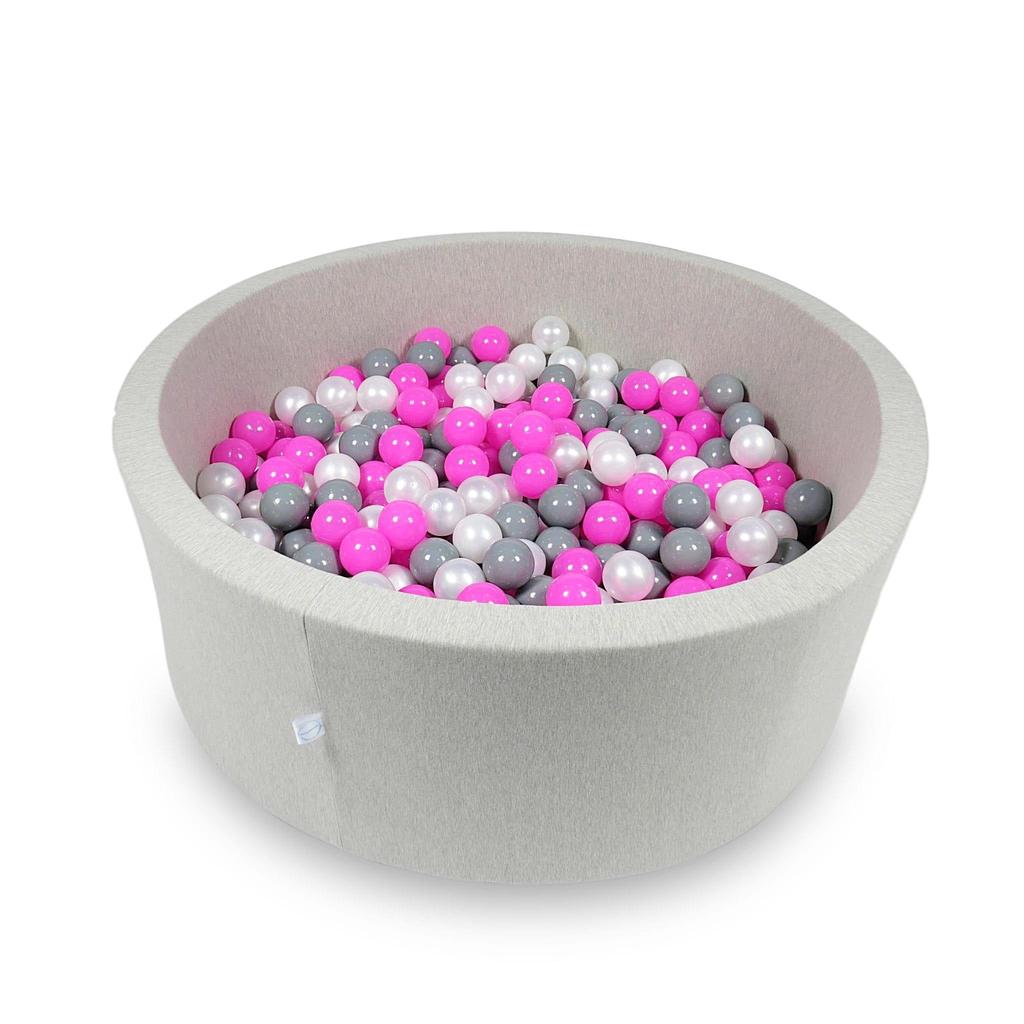 Dry Pool 110x40cm Light Gray with 500 Balls: Pink, Pearl, Gray