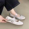 Comfort Satin Soft Sole Ladies Mary Jane Shoes Fashion Round Toe Shallow Women Flats Elegant Buckle Prom Designer Ballet Shoes