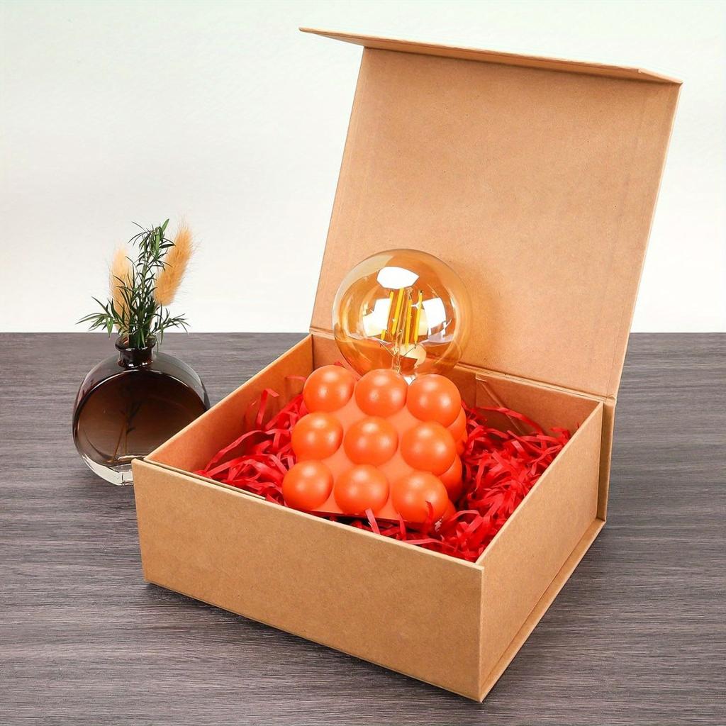 1 Stück braune Geschenkboxen aus Kraftpapier für Geschenke mit Deckel und Magnetverschluss, rechteckig, zusammenklappbar, für Brautjungfern-Antragsboxen, Hochzeits- und Geburtstagsgeschenkverpackungen
