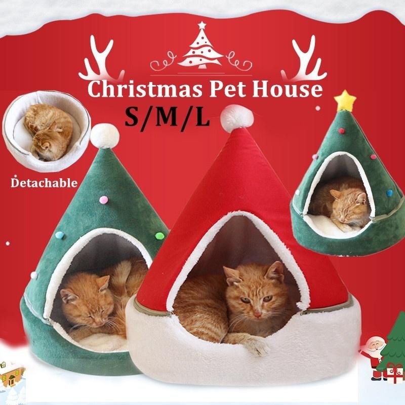 christmas cat bed
