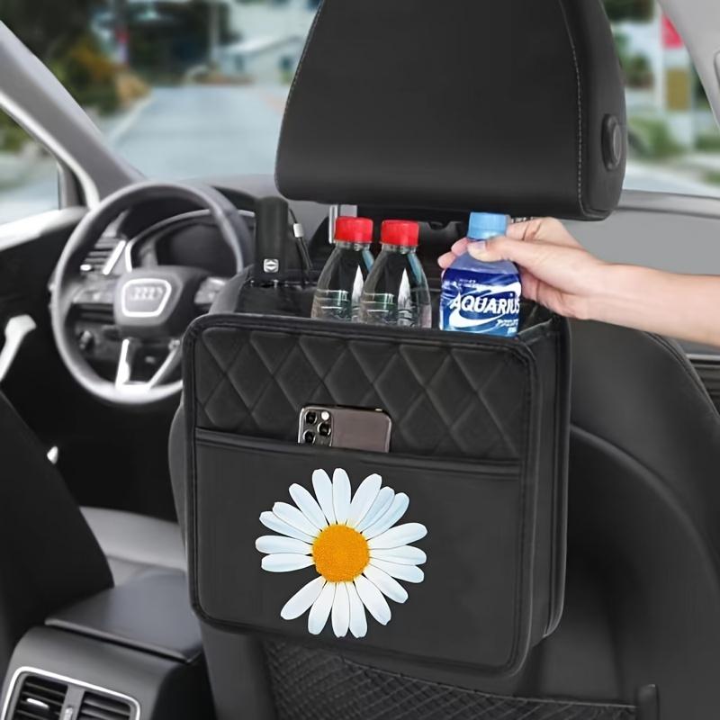 1PC Little Daisy Car Seat Storage Car Garbage Can Waterproof, Durable, Large Capacity