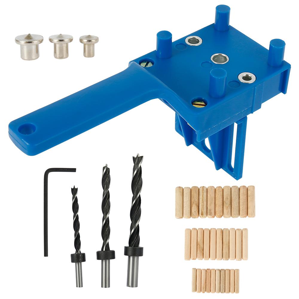 Drill Guide Jig Woodworking Dowel Handheld Drill Guide and Hole Saw Tool 6/8/10mm Drill Bit For Carpentry Straight Hole Locator