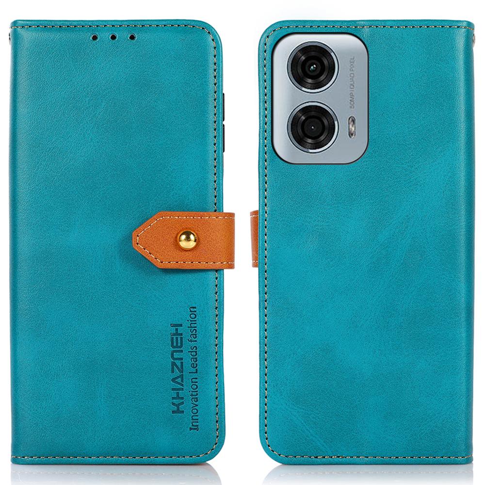 KHAZNEH For Motorola Moto G45 5G/G34 5G Case Golden Buckle Flip Leather Wallet Phone Cover